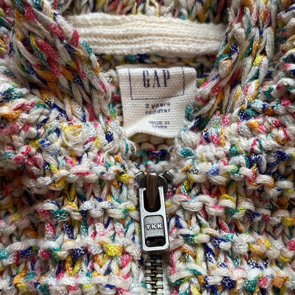 GAP Toddler 2T Hooded Zip Up Sweater in‎ Confetti Multi-Colored Yarn - Picture 4 of 8